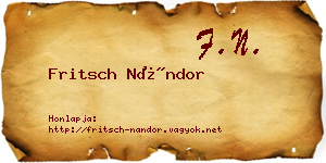 Fritsch Nándor névjegykártya