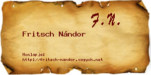 Fritsch Nándor névjegykártya